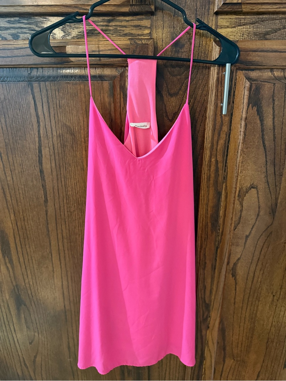 Fascination Hot Pink Spaghetti Strap Slip Dress